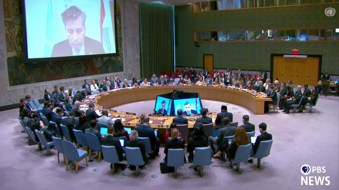 Tom Fletcher in uno dei suoi interventi al Consiglio di Sicurezza